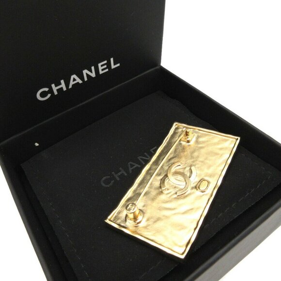 Chanel Black Leather CC Pearl Brooch Jewellery CHANEL Authentic Black Leather Brooch
